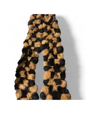 Vintage Cejon Real Rabbit Fur Pom Pom Scarf